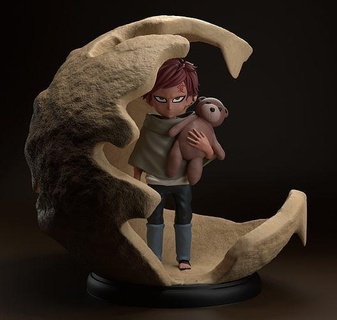 childhood gaara - naruto anime character figure 3d 3dprinting zbrush child zerotribe games toys 3d print model - Mito3D