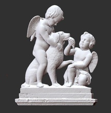 children dog art statue sculpture stone statuesque figure sculptures 3d print model - Mito3D