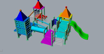 çocuklar oyun alanı 3d model büyük eğlence park oyuncaklar slaytlar mimari kentsel tasarım konumlar su kaymak manzara oyunlar aksesuarlar 3d print model - Mito3D