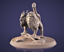 chimera 3d printable model mythical creature statue figurine marble ancient sculpture magical dnd monster fantasy quest encounter story riddle lion snake goat animal games toys board 3d print model - Mito3D