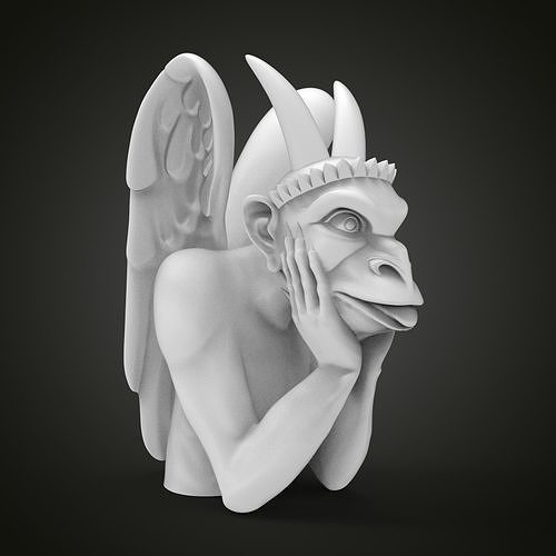 chimera gargoyle of cattedrale notre dama de parigi scultura statua figura religione arredamento religiou oggetto notre dame mostro fantasia calcolo castello mitologico muratura in pietra gotico demone arte sculture 3D print model - Mito3D