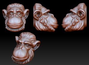 chimpanzee head pendant sculpture decoration face decor animal monkey jewelry pendants 3d print model - Mito3D