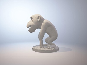 chimpancé mono on rock animales áfrica divertido gracioso arte esculturas 3d print model - Mito3D