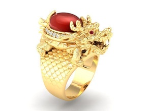 cina drago tartaruga squillare 200 gioielleria moda accessori oro diamante uomo uomini design anelli 3d print model - Mito3D