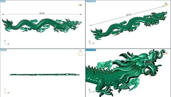 Chine dragron dragon bête or bijoux art sculptures 3d print model - Mito3D