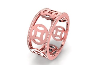 china suerte dinero anillo 2088 joyería joya moda accesorios oro diamante mujer diseño feng shui anillos 3d print model - Mito3D