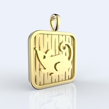 chinês 12 animais zodíaco pingente rato amuleto cafajeste china emblema fortuna ouro horóscopo medalha colar pingentes placa prata símbolo charme joalheria 3d print model - Mito3D