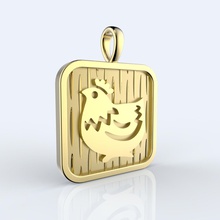 chinês 12 animais zodíaco pingente galo amuleto cafajeste china emblema fortuna ouro horóscopo medalha colar placa prata símbolo tradicional charme joalheria pingentes 3d print model - Mito3D