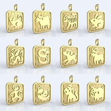 chinois 12 animaux zodiaque pendentifs chine horoscope rat ox tigre lapin dragon serpent cheval mouton singe coq chien porc signe charme bijoux 3d print model - Mito3D