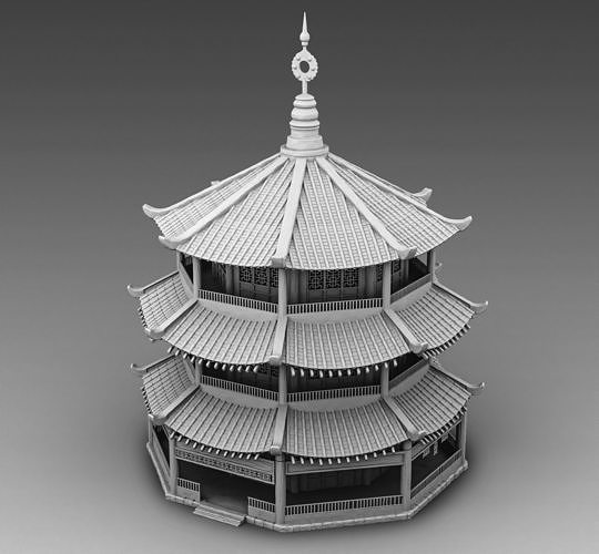 cinese edificio cina casa casa case tradizionale tradizione drago rosso sakura rosa torce elettriche 3dmodels modelli 3d 3dprinting 3dmodelsfor3dprinting giochi giocattoli 3D print model - Mito3D