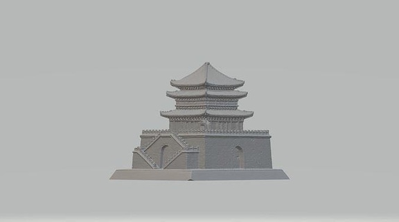 chinese city gate ancient building pavilions buddha asia china culture asian religion buddhism tori architecture temple lowpoly architectural door house 3d print model - Mito3D