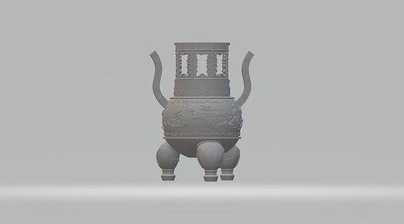 Chinesisch ding Ofen Weihrauch Stativ Bronze ohrig Herd Innere Kunst Skulpturen architektonisch Dekoration uralt Ware Haus Dekor 3d print model - Mito3D