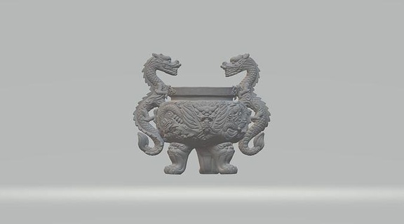 chinese ding furnace incense three tripod bronze eared stove interior art sculptures architectural decoration ancient ware dragon house decor 3d print model - Mito3D
