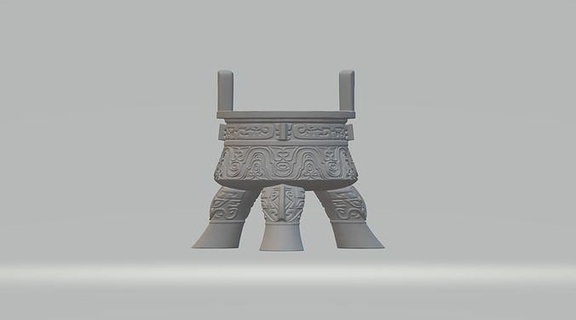 chinese ding furnace incense three tripod bronze eared stove interior art sculptures architectural decoration ancient ware house decor 3d print model - Mito3D