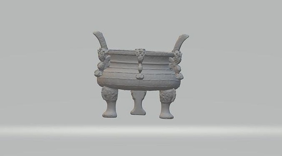 chinese ding furnace incense three tripod bronze eared stove interior art sculptures architectural decoration ancient ware house decor 3d print model - Mito3D