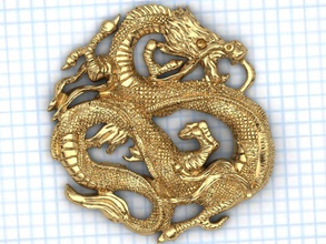 chinois dragon bas soulagement décorations dessins serpent décoration bijoux utilisateur créature moyen matériel abstrait reptile luxe pendentifs 3d print model - Mito3D