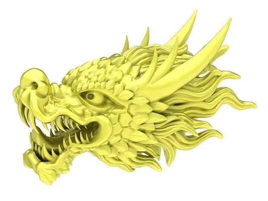 chinois dragon tête bijoux 3954 mode accessoires or diamant conception 3d print model - Mito3D