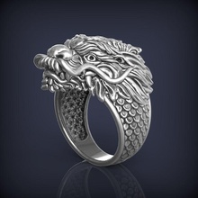 dragão anel joalheria 3d impressão modelo ouro prata jóia escultura imprimível platina luxo esculpir zbrush qualidade argolas martelado chinês diamante gema esterlina 3d print model - Mito3D