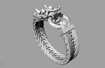 chinese dragon ring jewelry stl china rings 3d print model - Mito3D