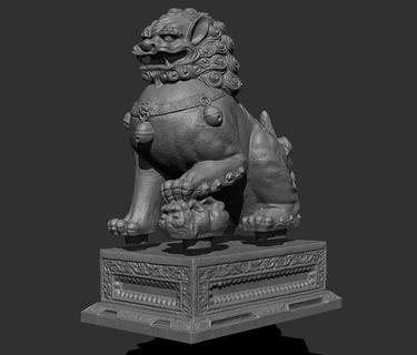 chinese guardian lion statue 3dprinting tiger printable art animals animal scans replicas 3d print model - Mito3D