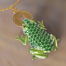 chinese money frog toad coin pendant feng shui fengshui gold diamond gem jewel jewellery printable 3dmodel prototype brilliant 3dprint cnc milling printing jewelry pendants 3d print model - Mito3D