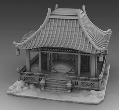 chinois maison 39 chine accueil maisons traditionnel tradition dragon rouge dragon sakura rose lampes poche 3dmodels modèles 3d 3dprinting 3dmodelsfor3dprinting jeux jouets 3d print model - Mito3D