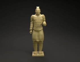 chinese terracotta warrior figurine intended 3d printing china asia clay printable statue sculpture sculpt miniature figure memorial army military war soldier art sculptures 3d print model - Mito3D