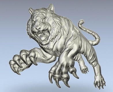 Cinese tigre arte sollievo scolpire cavo indietro parte tigerart cinese rilievo tiger3d tiger3dprint 3dtiger tigerpendant sculture 3d print model - Mito3D