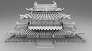 Çince Geleneksel house18 saat Ortaçağ ev mimarlık çatı tuğla lego diğer 3d print model - Mito3D