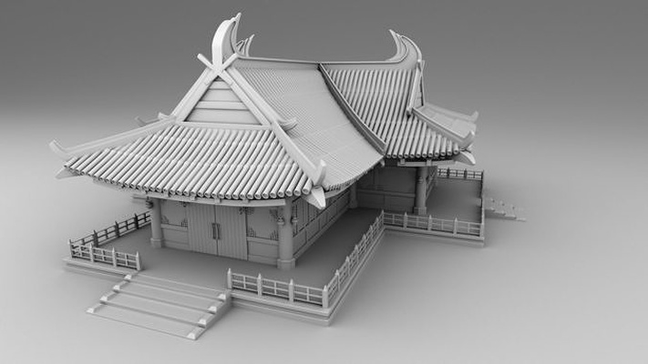 chinois traditionnel house19 hous médiéval maison architecture toit brique lego échine 3d print model - Mito3D