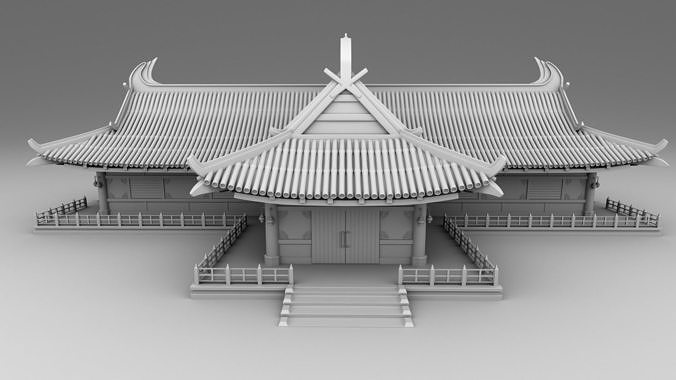 chinesisch traditionell haus 20 mittelalterlich architektur dach backstein lego chine 3D print model - Mito3D