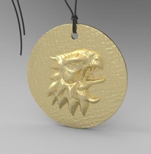 chinesisch tierkreis drachen linderung bas horoskop münze halskette druckbar gold silber simbol muster fantasie schmuck astrologisch zeichen tier mythologie mythologisch kreaturen anhänger 3d print model - Mito3D