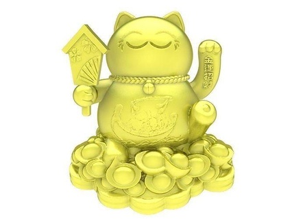 chinese zodiac lucky cat pendant 3957 jewelry fashion accessories gold diamond new design pendants 3d print model - Mito3D