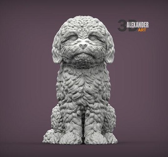 chipoo dog nature mammal animal pet sculpture statuette souvenir present 3d print model sculpt sculptures printable art 3d print model - Mito3D