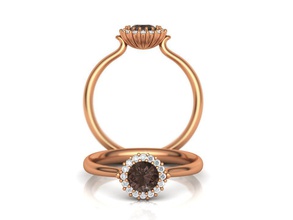 schokolade juwel engagement ring druckbar 3d modell n10316 schmuck diamant usa kanada einzigartig versprechen cad 3dring buy3dmodel gold europa israel design leuchtenden ringe 3d print model - Mito3D