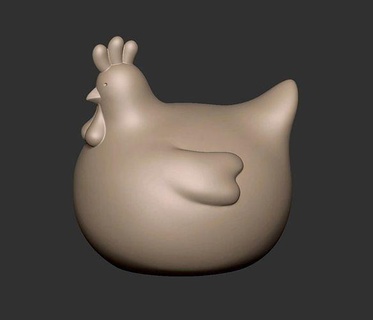 chonky chicken art sculpture animal hen decor cute statue decoration cartoon sculptures 3d print model - Mito3D