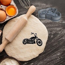 hubschrauber motorrad plätzchen cutter gebäck teig keks zucker lebensmittel kekse schneider fahrrad haus küche essen 3d print model - Mito3D