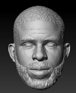 chris paul portrait face man head art gallery mathematical 3d print model - Mito3D