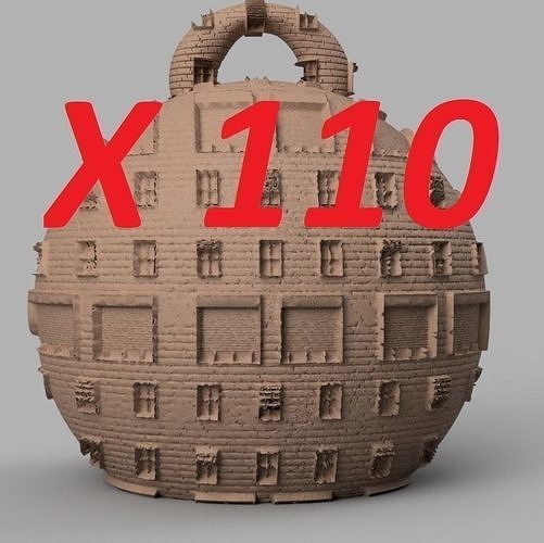 Navidad pelota x110 3d impresión Papa Noel claus invierno alegre trineo casa decoración 3D print model - Mito3D