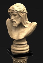 İsa büst heykel Sanat dekor şekil Rahatlama mermer cnc din isa klasik barok oyulmuş Odun yazdırılabilir 3dprint 3dmodel heykeller dini 3d print model - Mito3D