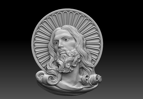İsa isa baş bas relief cnc 3d model kurtarıcı şapel Bernini heykel İtalyan madalyon Rahatlama kolye dini mücevher çapraz heykeller madeni paralar Rozetler dindar nesne Sanat 3d print model - Mito3D