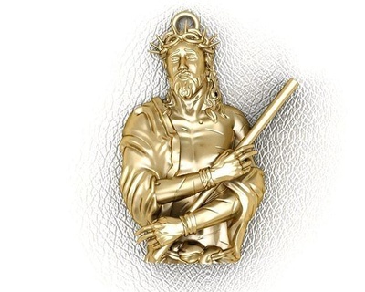 İsa adam üzüntü takı Tanrı heykel Hıristiyan çapraz altın yazdırılabilir gümüş kolye isa Katolik Sanat mücevher mimari kilise 3d print model - Mito3D