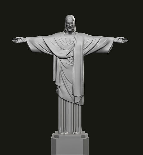 cristo redentore statua gesù rio monumento brasile scultura architettonico cristo dio religioso redentore miniature figurine arte sculture 3D print model - Mito3D