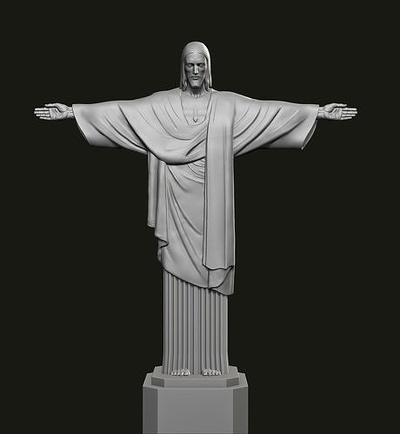 cristo redentore statua gesù rio monumento brasile scultura architettonico cristo dio religioso redentore miniature figurine arte sculture 3d print model - Mito3D