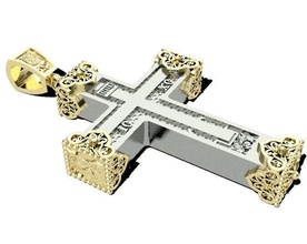 christian kreuz juwelier juweliere schmuck dekoration gold kunst silber schatz reichtum juwel jesus religiou objekt mode schönheit bibel halsketten 3d print model - Mito3D