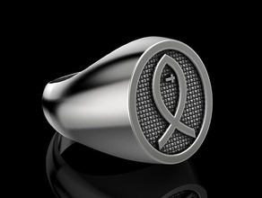 cristão peixe anel joalheria impressão 3dprinted jóias imprimível argolas projeto jóia dourado moda ouro prototipagem prata 3d print model - Mito3D