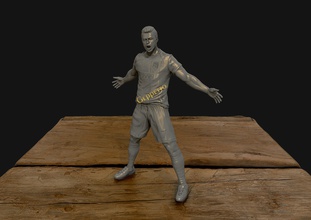 cristiano ronaldo celebrazione gioventù kit 2019 scultura umano juventus arte corpo sculture 3d print model - Mito3D
