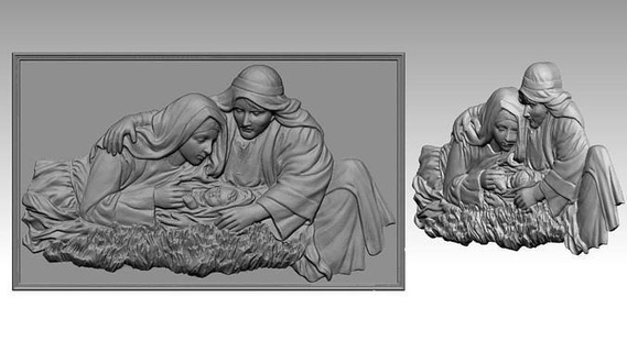 Natale bambino Gesù vergine Maria santo Giuseppe sollievo sculture pendente ciondoli gioielleria cattolico madre religioso cristiano arte 3d print model - Mito3D