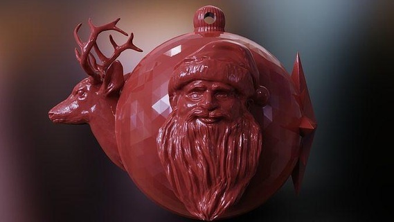 Weihnachten Ball Santa claus Dekoration cad Hirsch Schnee Star Weihnachtsmann Schneemann Kunst Skulpturen 3d print model - Mito3D