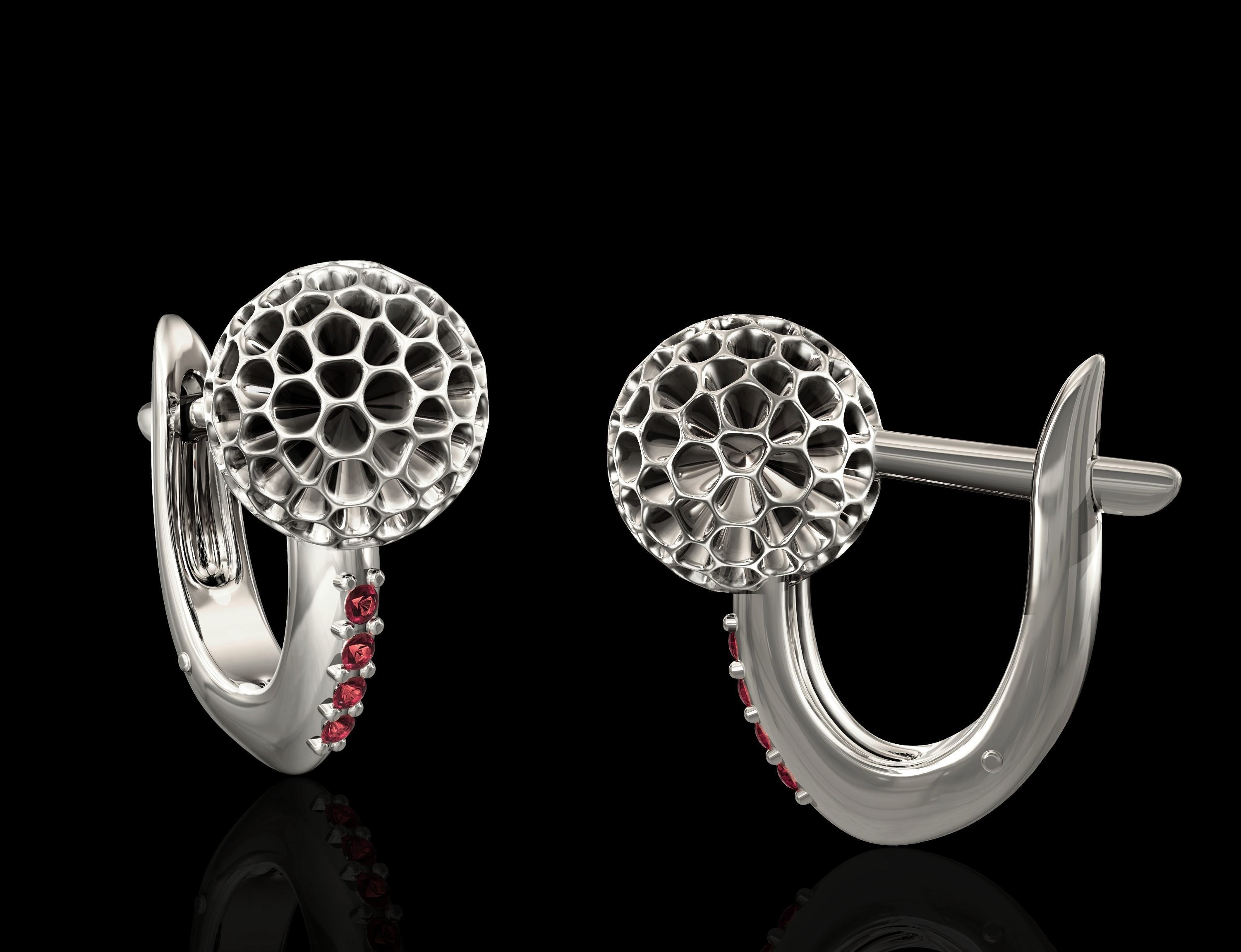christmas ball earrings jewelry 3d printable stl gold silver platinum gems gemston diamond women fashion earring 3D print model - Mito3D